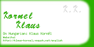 kornel klaus business card